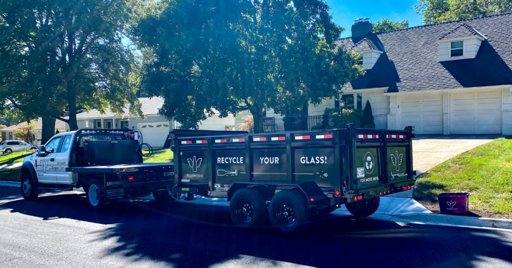 Ripple Glass curbside glass recycling pick-up trailer