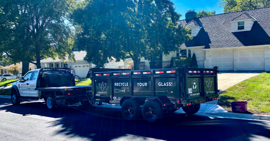 ripple glass curbside recycling pick-up trailer